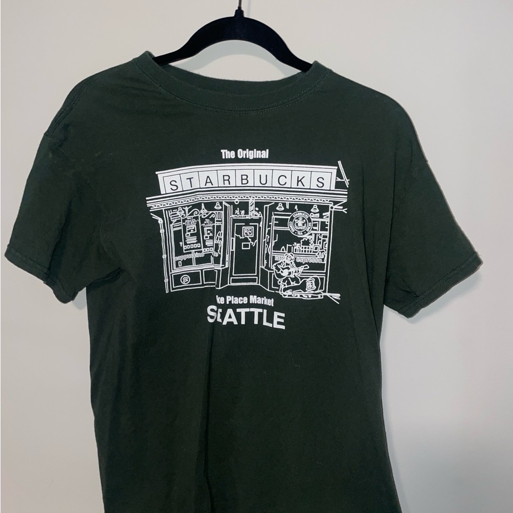 Starbucks Seattle Graphic Tee - Dark Green and White